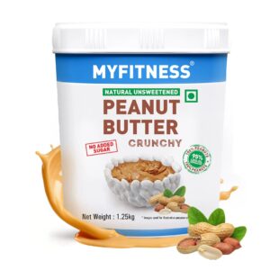 Myfitness Natural Unsweetened Peanut Butter Crunchy 510 Gm