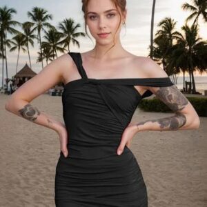 Outside Women Mini Dress Black Colour Size M