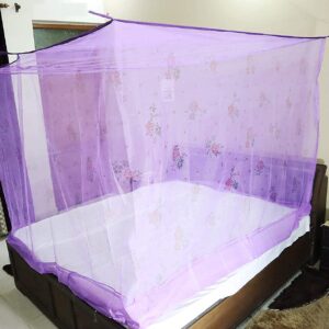 Vachi Double Bed High Density Heavy Quality Polyester 7 X 8 Feet Purple Bed Box