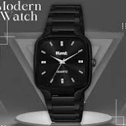 Hmt Quartz Black Square Dial Men Analog Watch
