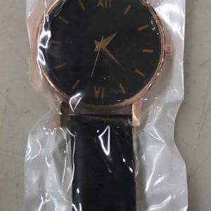 Womens Analogue Roman Flower Designer Leather Strap For Girls Colour Black