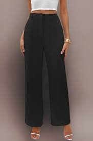 Smarty Pants Black Polyester Flared Fit High Rise Trousers Free Size