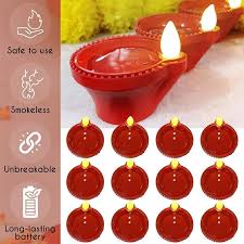 Water Sensor Led Diya Pack Of 12 Pooja Room Home Decor Electric Water Diya Decoration