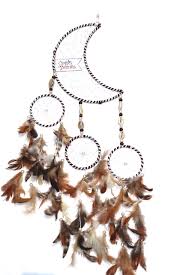 Moon Shape Dream Catcher Half Moon Home Decor Wall Hanging Bedroom Best For Gifts And Decoration 60X16Cm Natural 2