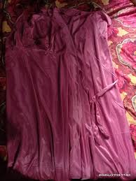 Jerry Nightwear Womens Satin Solid Maxi Nighty Robe Nightwear Set Pack Of 2 Free Size Nude Shade Mehroon Color Free Size