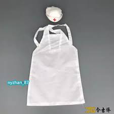 Non Woven White Disposable Apron Spa Salon Size Small With Cap