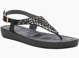 Von Wellx Women Black Casual Sandals Size 4