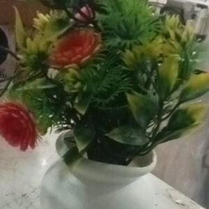 White Color Artificial Flower Pot