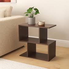 Wooden S Shape Table For Living Room Brown