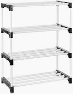 4 Layer Plastic Metal Shoe Rack