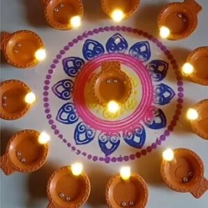 Brown Plastic Water Diya 10Pcs