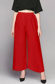 Women Plazo Red Color Size 3Xl