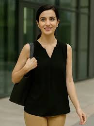 Women Top Black Color Size S