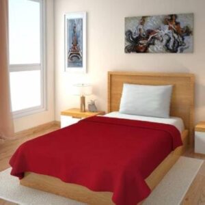 Satin Fleece Single Bed Blanket Maroon