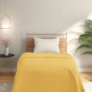 Satin Fleece Single Bed Blanket Yellow