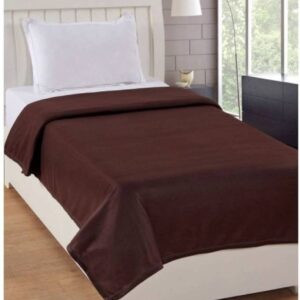 Satin Fleece Single Bed Blanket Brown