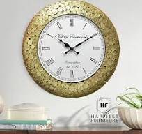 Village Clockworks Happiest Wood Furniture Handcrafted Metal Analog Wall Clock