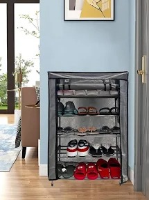 Shoe Rack 5 Layer Gray Pvc Pipe