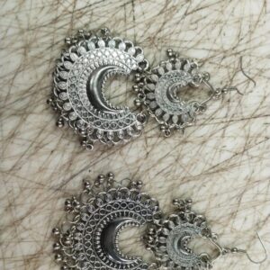 Women Silver Colour Rajasthani Earrings