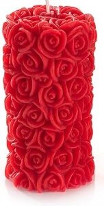 Candles For Home Decor Rose Fragrance Pillar Shape Red Color