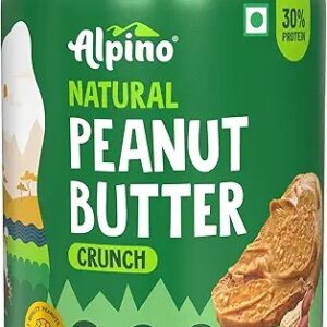 Alpino Natural Peanut Butter Crunch 1Kg Roasted Peanuts 30G Protein