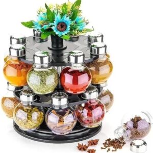 Covista 16 In 1 Masala Rack Set Revolving Spice Rack Seasoning Kitchen Storage
