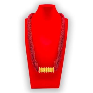 Nepali Choice Red Tilhari Pote Necklace With Gold Toned Accent