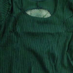 Round Neck Women Blouse Color Green Size S