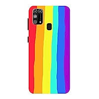 Back Cover Case Samsung Galaxy M31 M31 Prime F41 Printed 3D Designer Hard Case Rainbow 1