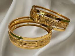 Unique Gold Look Bangles Kada Set Of 2 New Arrival