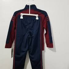 Adidas Boys Burgundy 641 2 Piece Set Size 13 To 14 Yrs