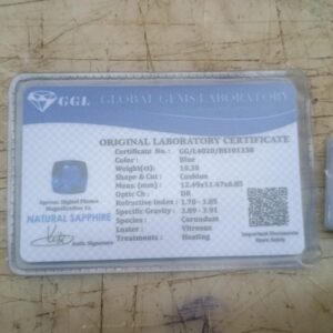 Ggl Blue 9 . 40 Ct Natural Ruby Gemstone Blue Color