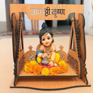 Wooden Krishna Swing Jhula For Laddu Gopal