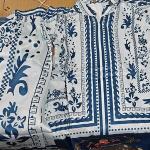 Dress Set For Kid Girl White And Navy Blue Size 26