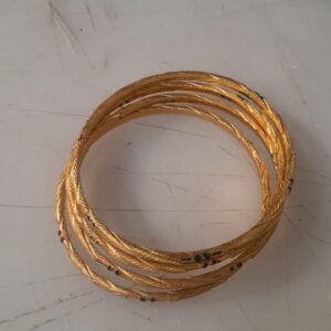 Women Gold Plated Bangle Set Size 2 . 2