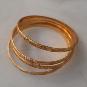 Women Gold Plated Bangle Set Size 2 . 4
