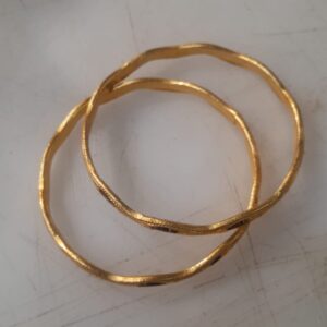 Women Gold Plated Bangle Set Size 2 . 2
