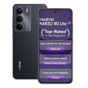 Realme Narzo 80 Lite 5G Onyx Black || 6GB/ 128GB || with Box and Charger || IMEI 860623075644672