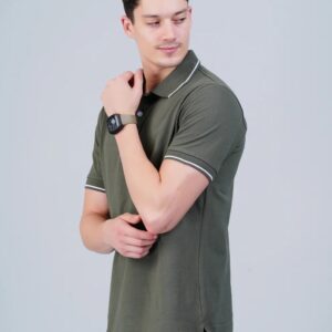 The Bleu Label Mens Olive Green Polo T Shirt Size S