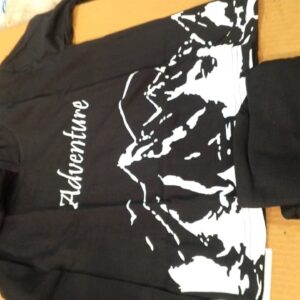 Black Printed Sweatshirt With Bottom Set For Kids Size 26