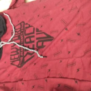 Black And Maroon Printed Sweatshirt Hoodie For Kids Size 12 To 13 Year