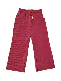 Trending Crush Fabric Maroon Palazzo For Kids Girls Size 24