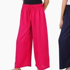 Trending Crush Fabric Dark Pink Palazzo For Kids Girls Size 24