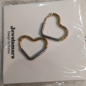 Golden Heart Shaped Hoop Earrings