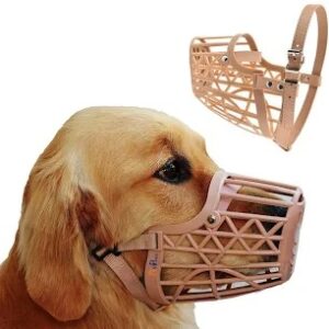 Cream Colour Pet Muzzle For Anti Biting Dog