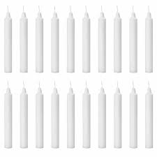 True Decor 5 White Pack 20 Chime Spell Mombatti Candles White Candles Burn Time 4 Hrs