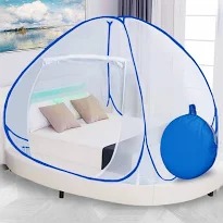 Double Bed Mosquito Net White With Blue