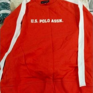 Uspa Men Orange And White Colour Full Sleeve Sweatshirt Size M