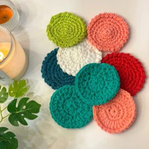 Handmade Crochet Cotton Makeup Pack Of 6