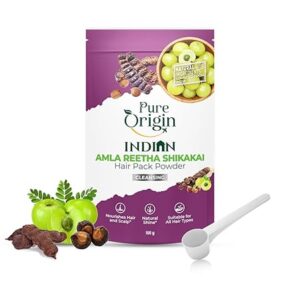 Pure Origin Indian Amla Reetha Shikakai Hair Pack Powder 100GM Pack Of 15